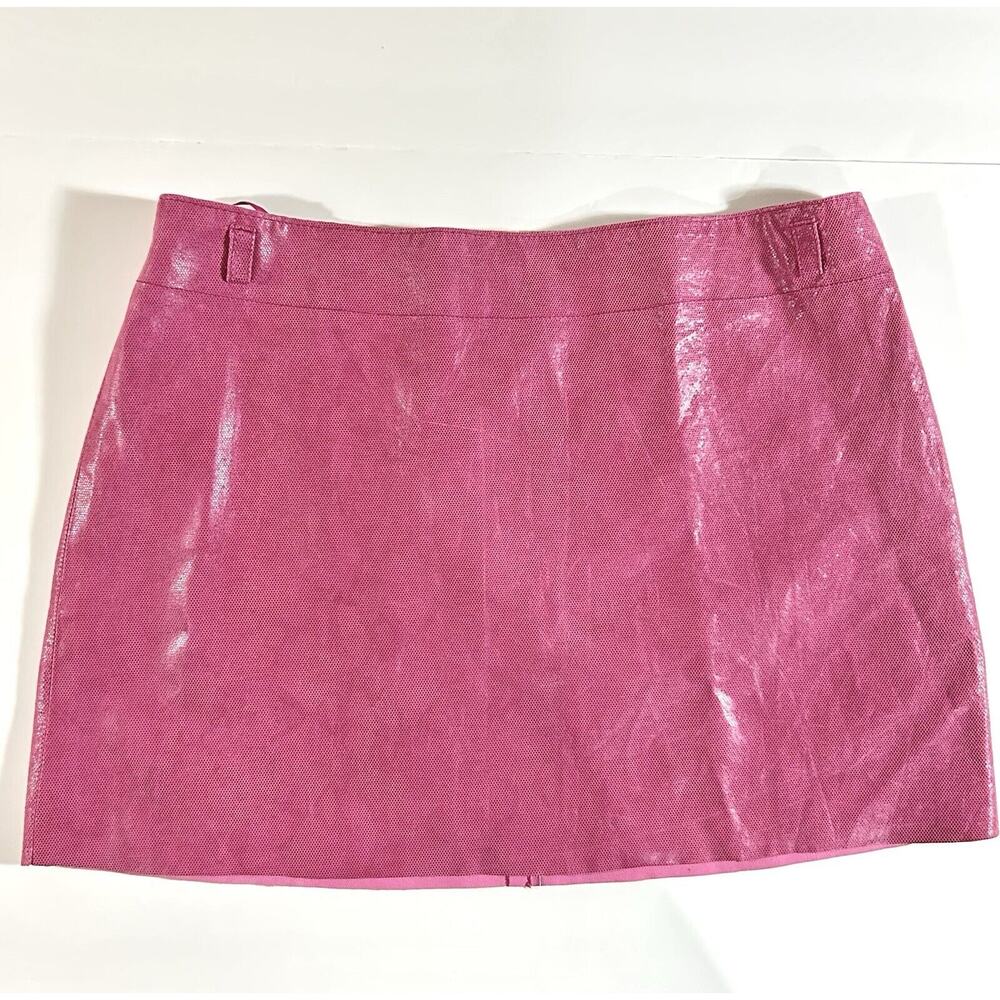 Vintage Express Skirt Juniors 13/14 Women's L Pink Leather Mini Y2K Barbie Boho